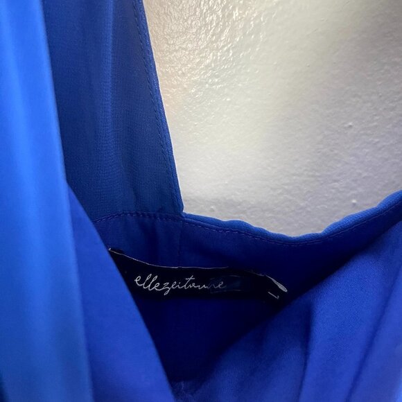 ELLE ZEITOUNE Charles One Shoulder Gown in Blue Size Large - Picture 8 of 14